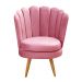 Poltrona Decorativa Pétala Pés Palito - Suede Rosa