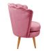 Poltrona Decorativa Pétala Pés Palito - Suede Rosa