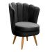 Poltrona Decorativa Pétala Pés Palito - Veludo Preto