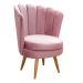 Poltrona Decorativa Pétala Pés Palito - Veludo Rosê