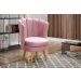 Poltrona Decorativa Pétala Pés Palito - Veludo Rosê