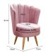 Poltrona Decorativa Pétala Pés Palito - Veludo Rosê