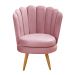 Poltrona Decorativa Pétala Pés Palito - Veludo Rosê