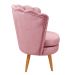 Poltrona Decorativa Pétala Pés Palito - Veludo Rosê