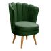 Poltrona Decorativa Pétala Pés Palito - Veludo Verde