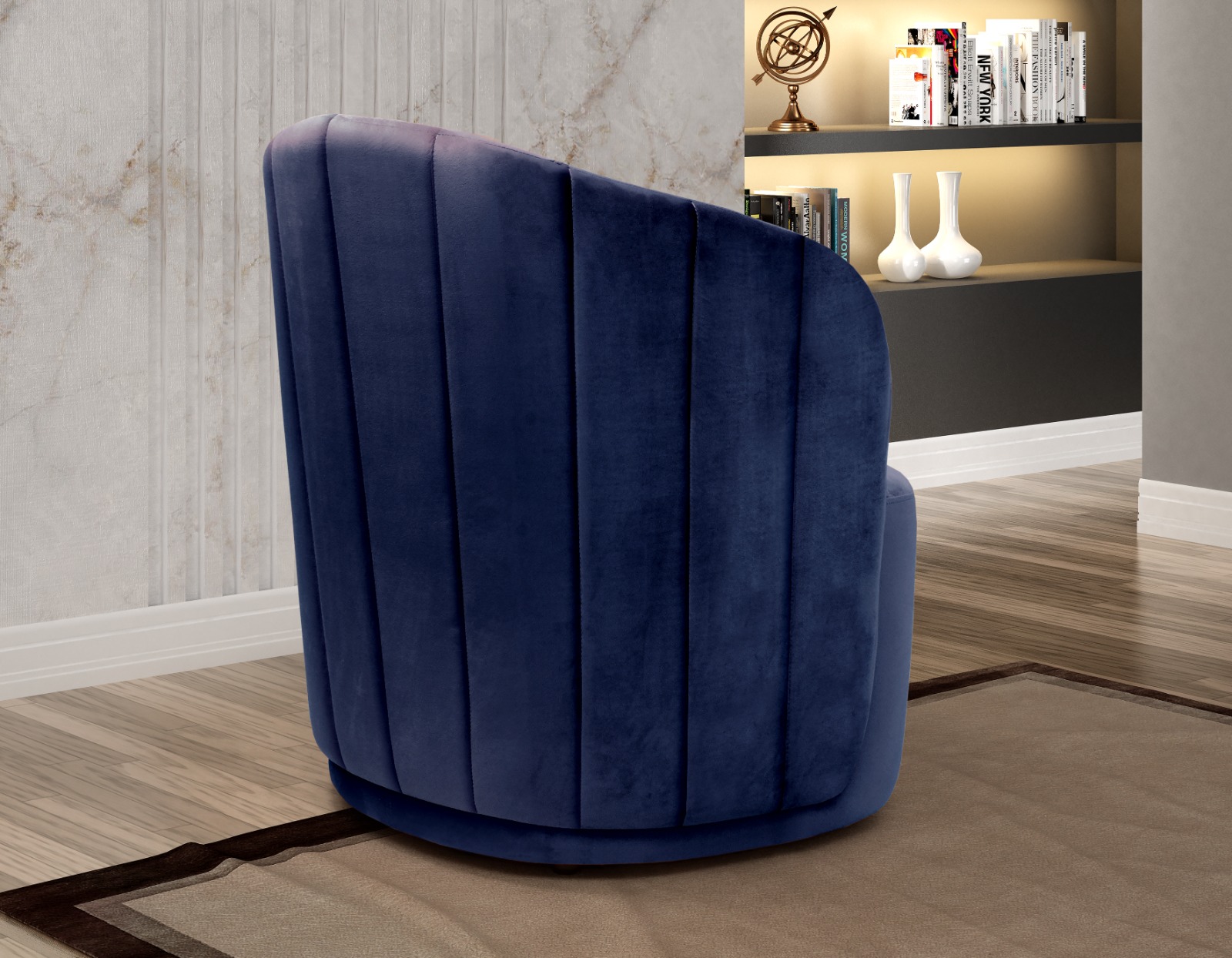 Poltrona Decorativa Stela - Suede Azul