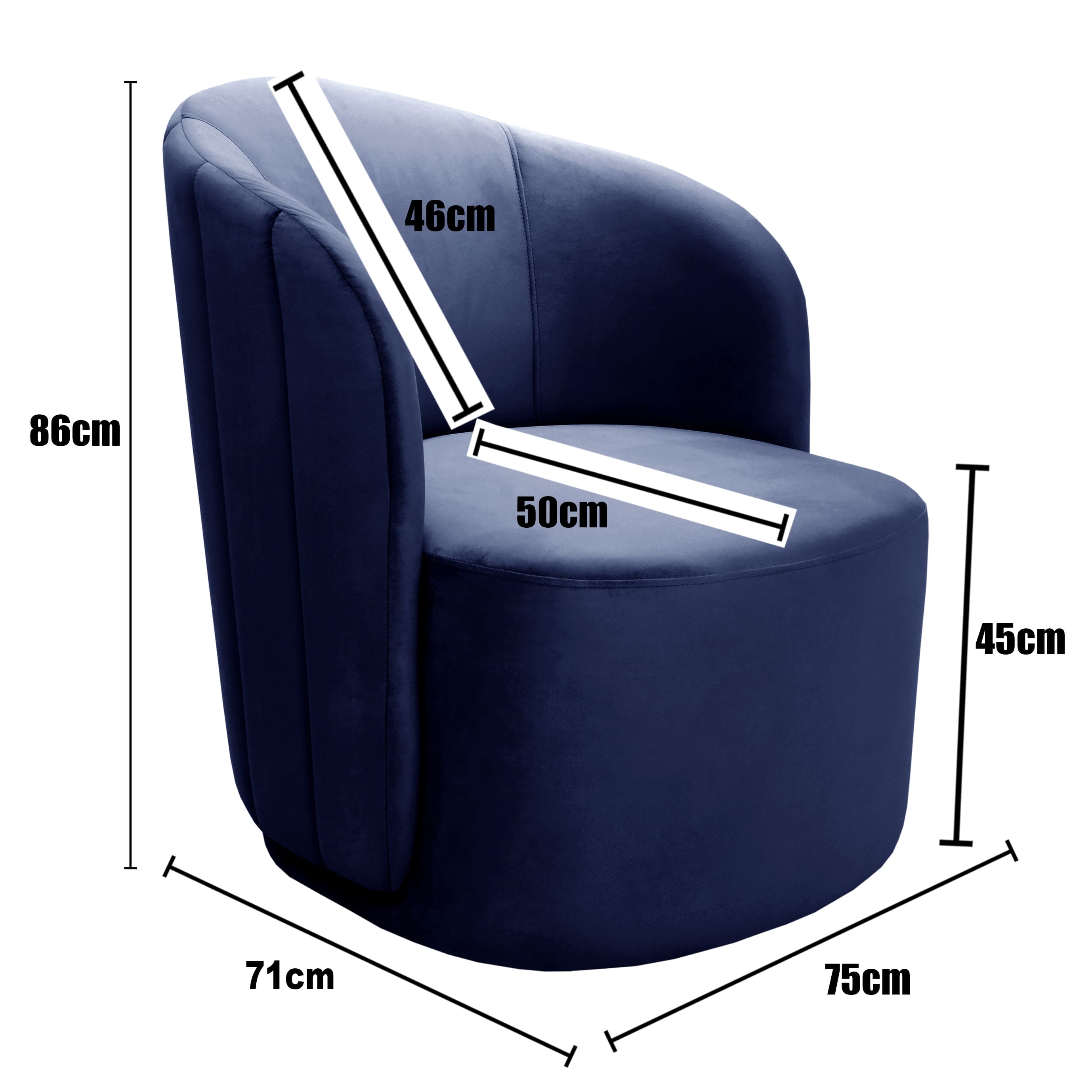 Poltrona Decorativa Stela - Suede Azul
