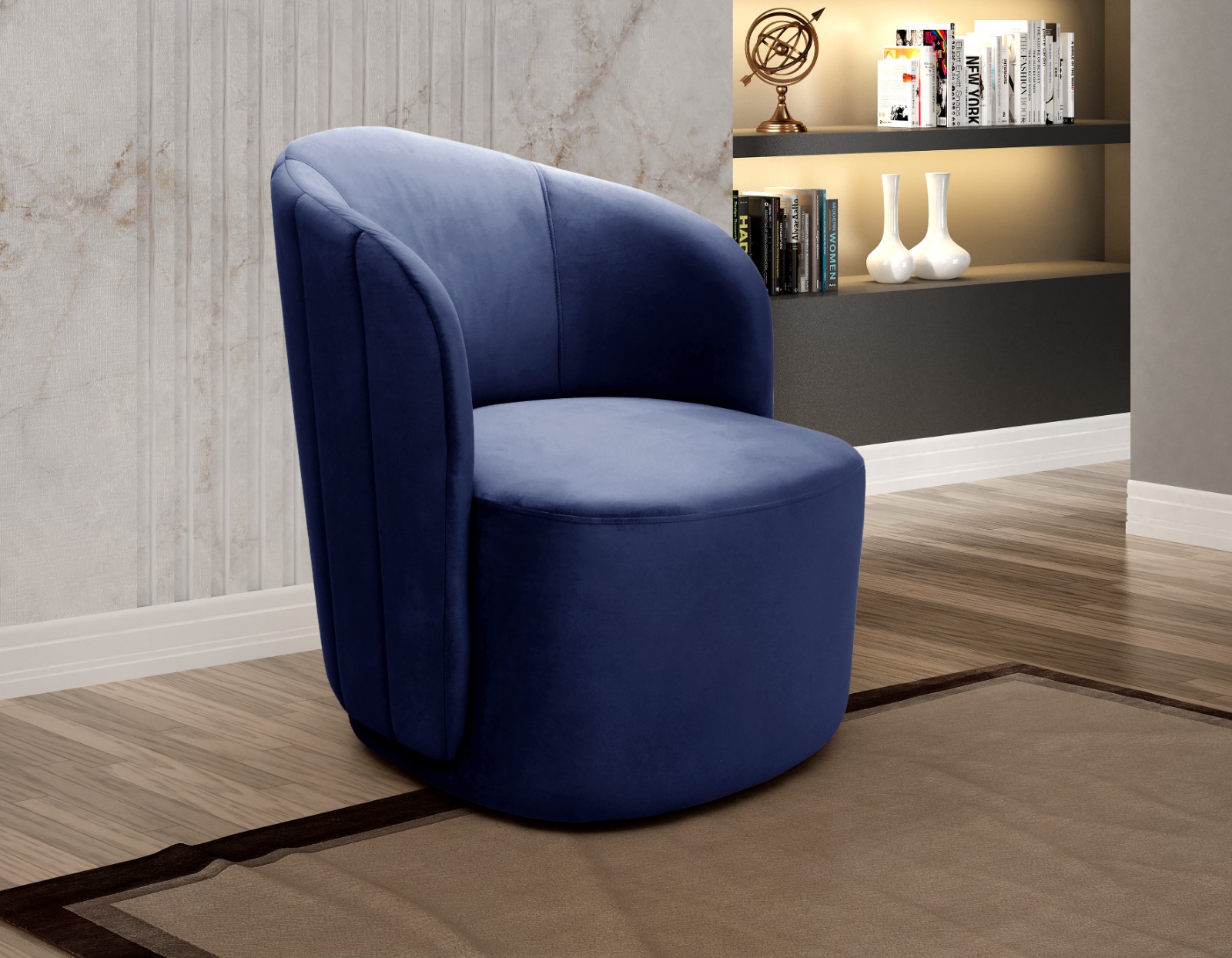 Poltrona Decorativa Stela - Suede Azul