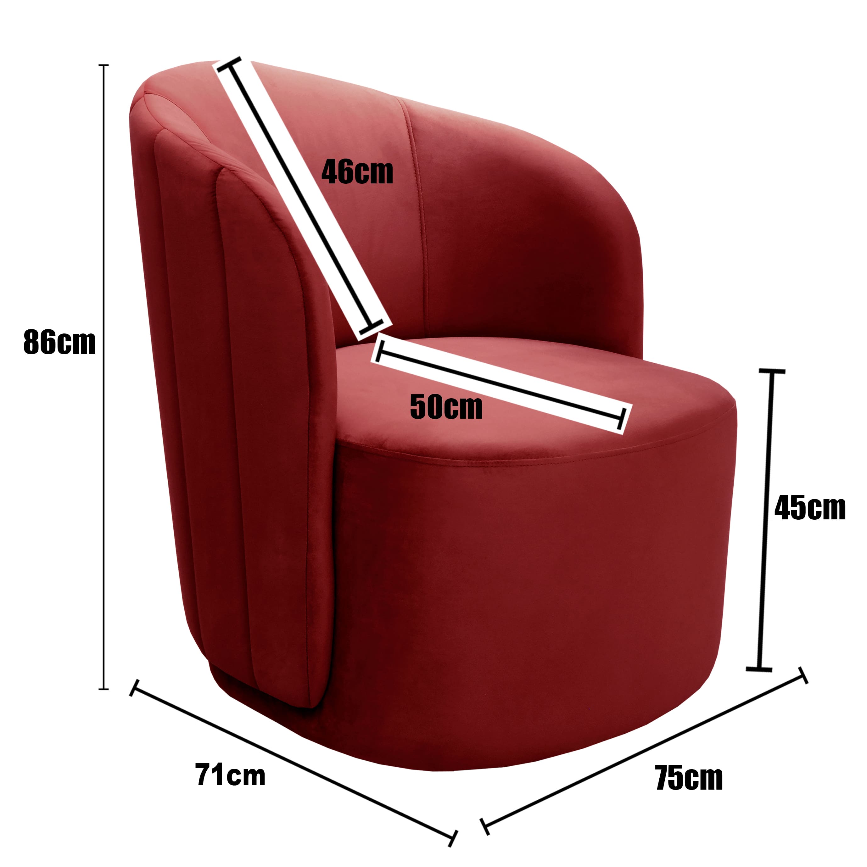 Poltrona Decorativa Stela - Suede Bordô