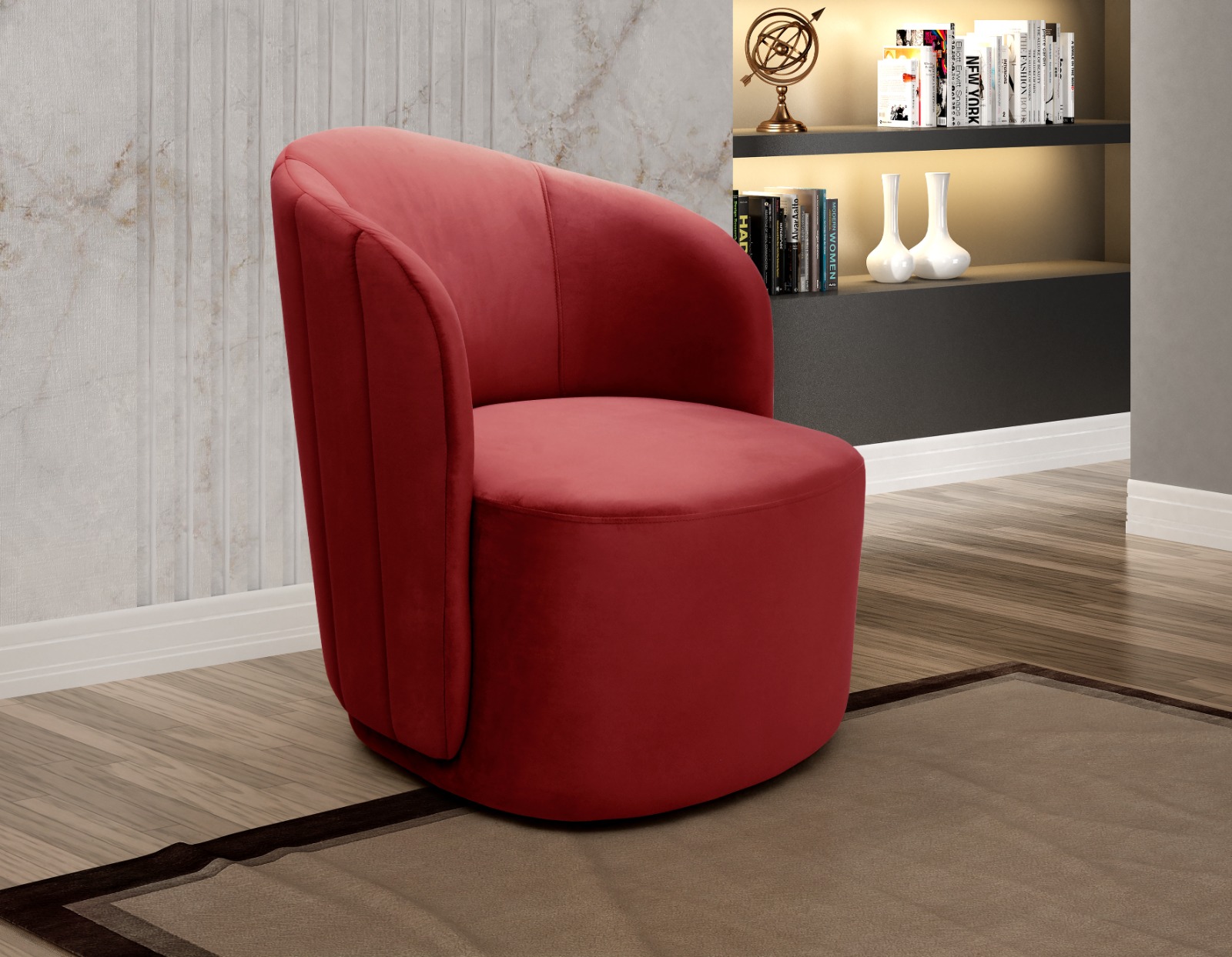 Poltrona Decorativa Stela - Suede Bordô