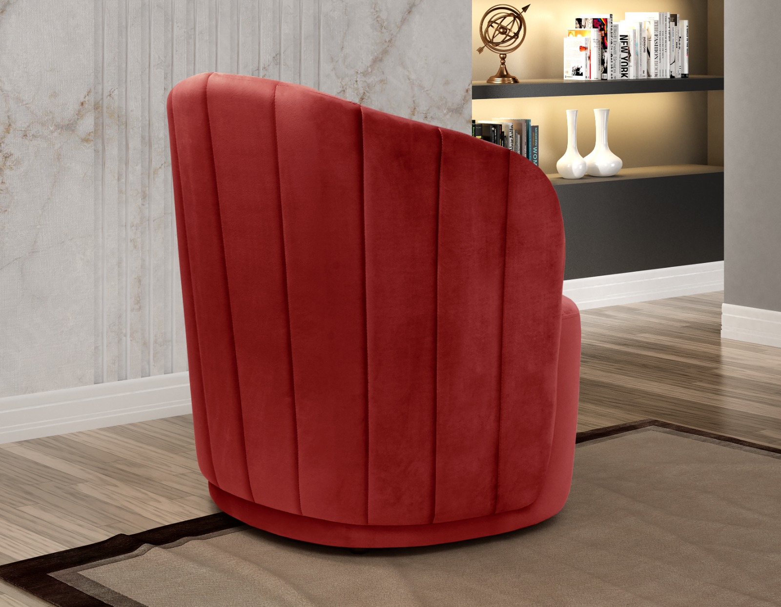 Poltrona Decorativa Stela - Suede Bordô