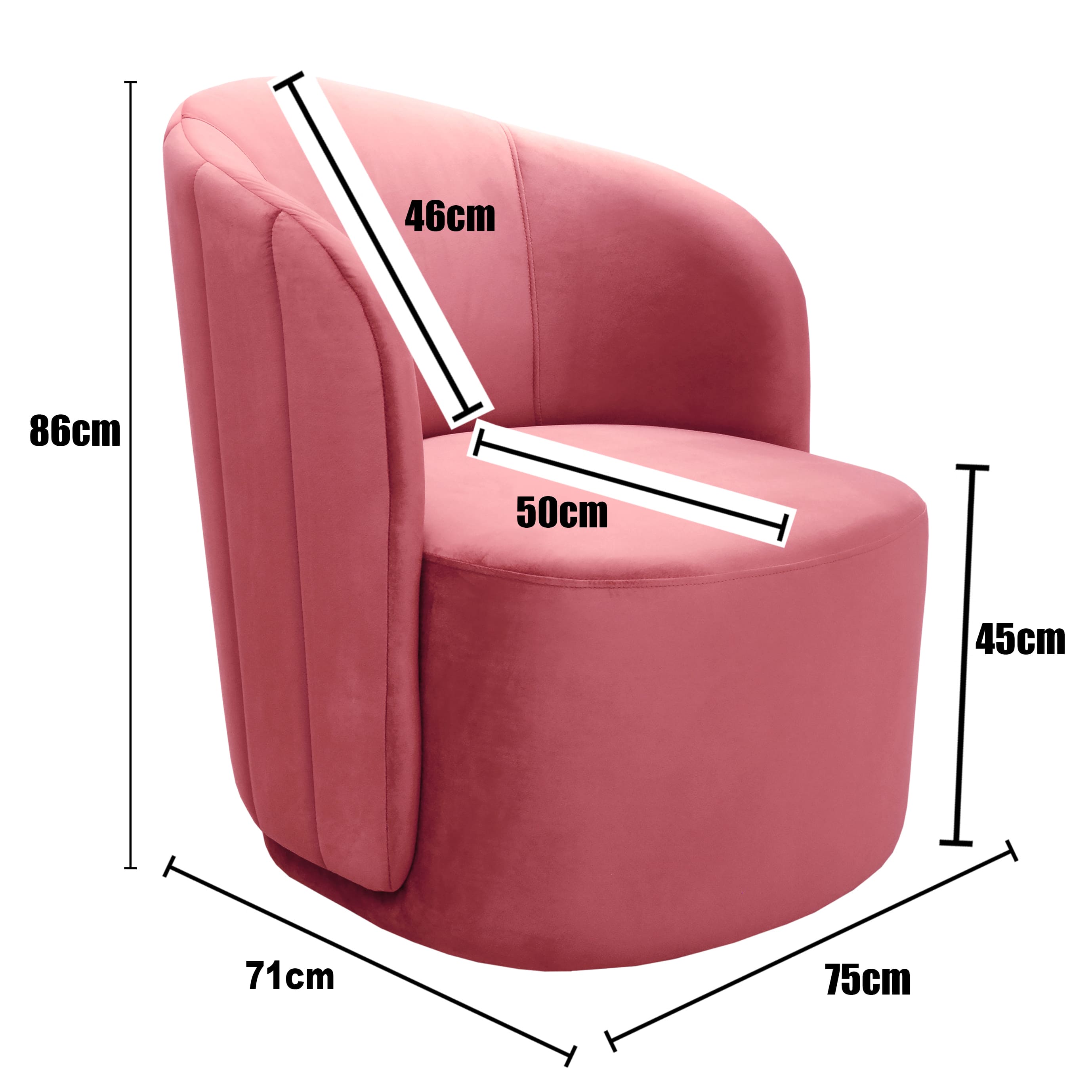 Poltrona Decorativa Stela - Suede Rosa