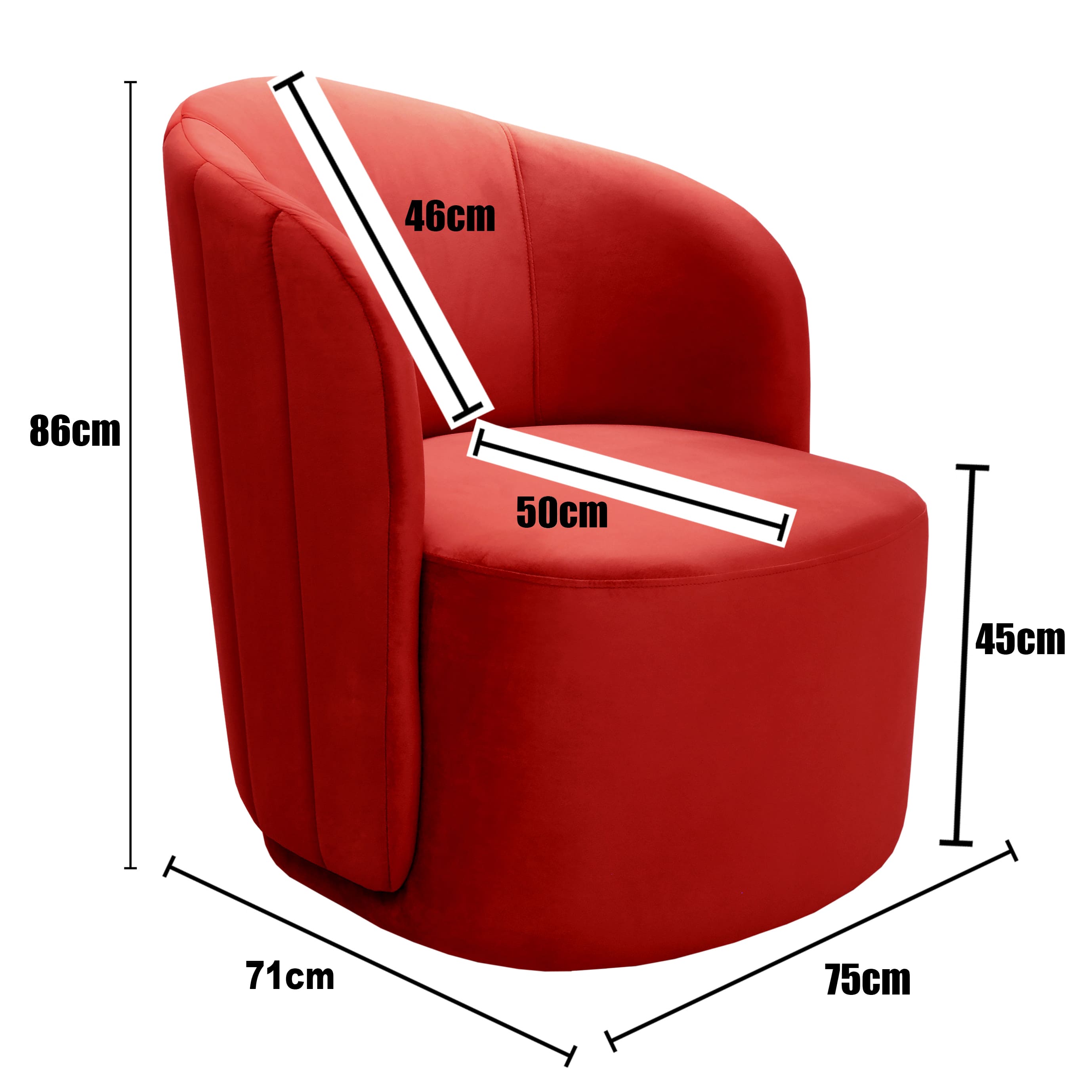 Poltrona Decorativa Stela - Suede Vermelho