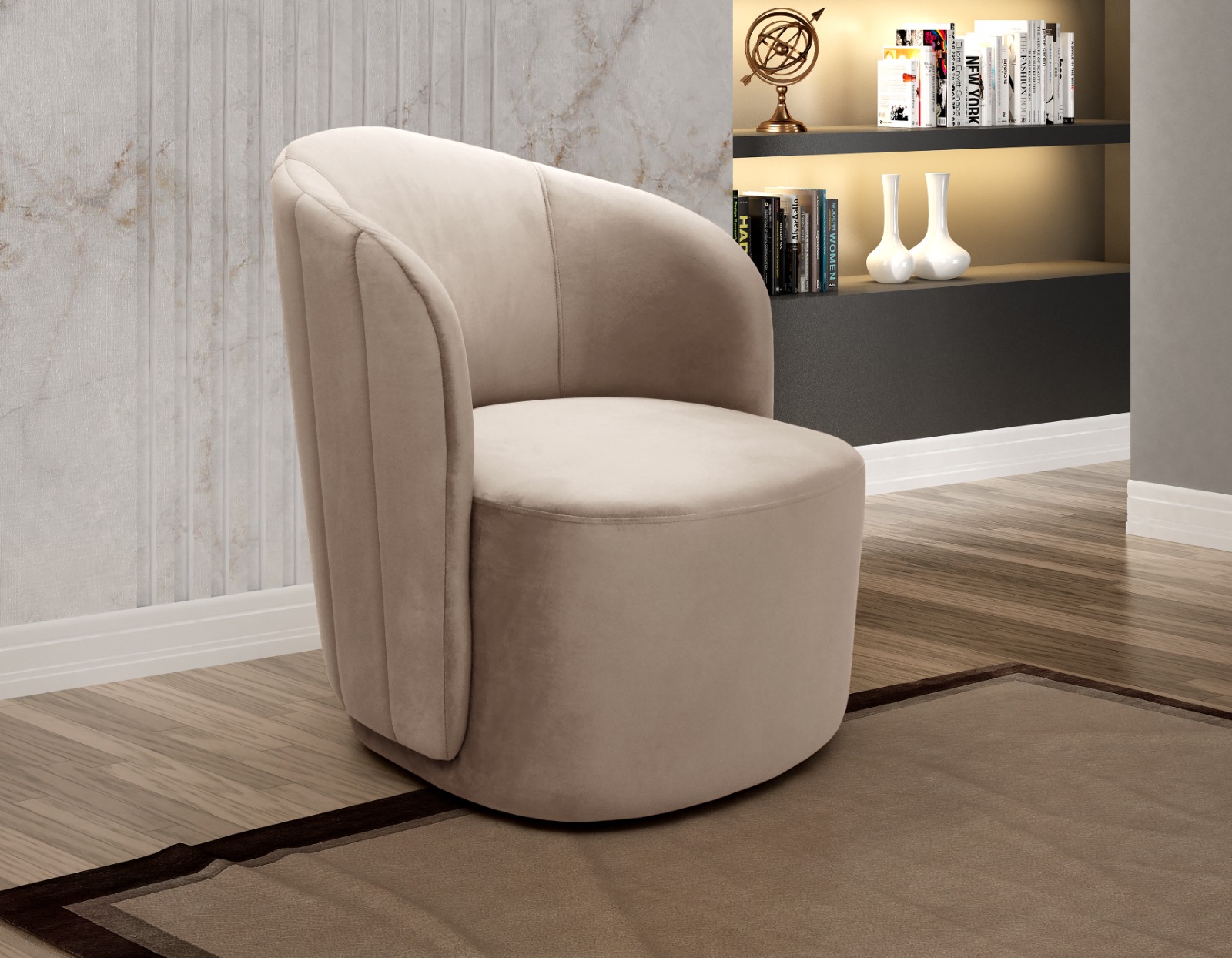 Poltrona Decorativa Stela - Veludo Capuccino