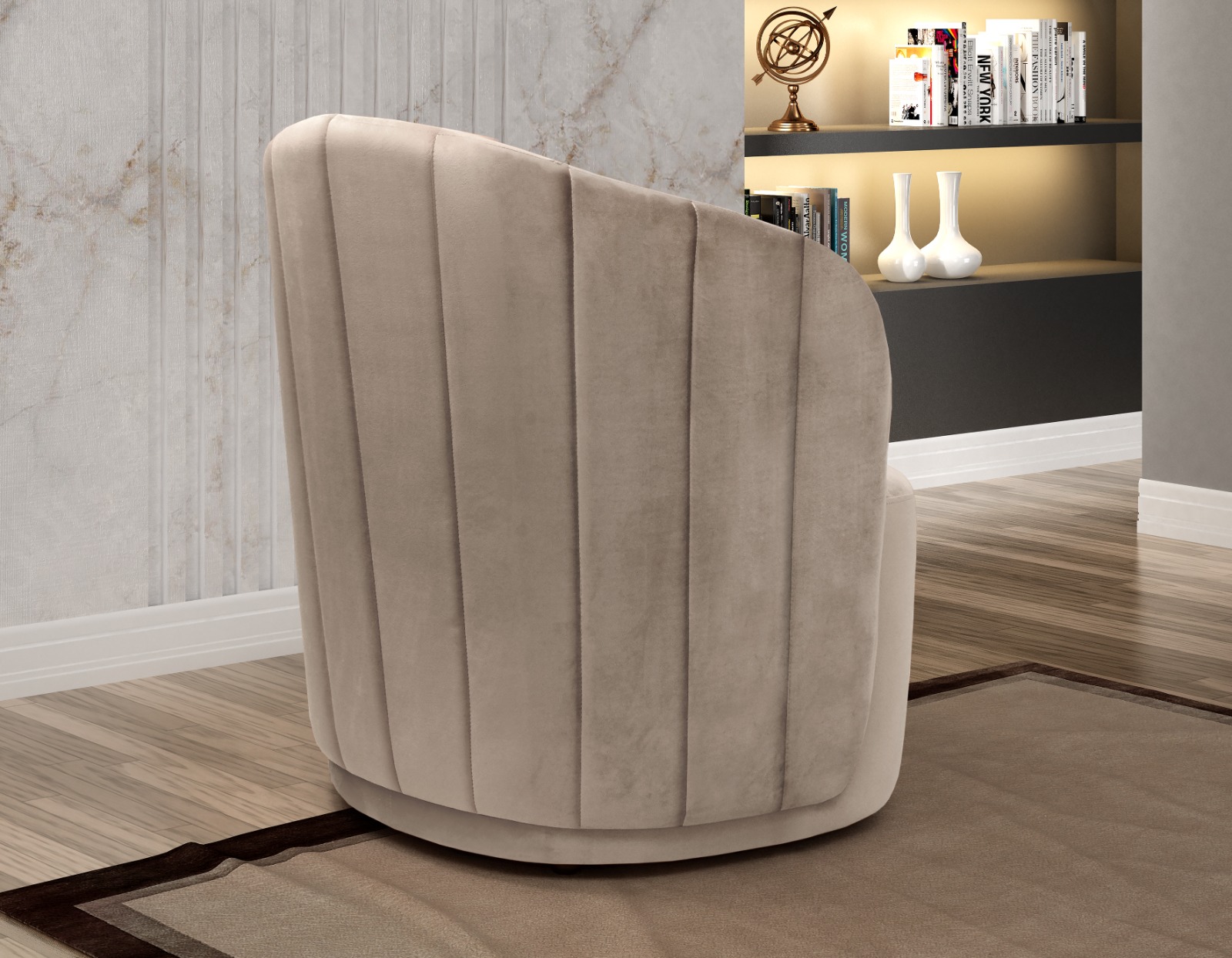 Poltrona Decorativa Stela - Veludo Capuccino