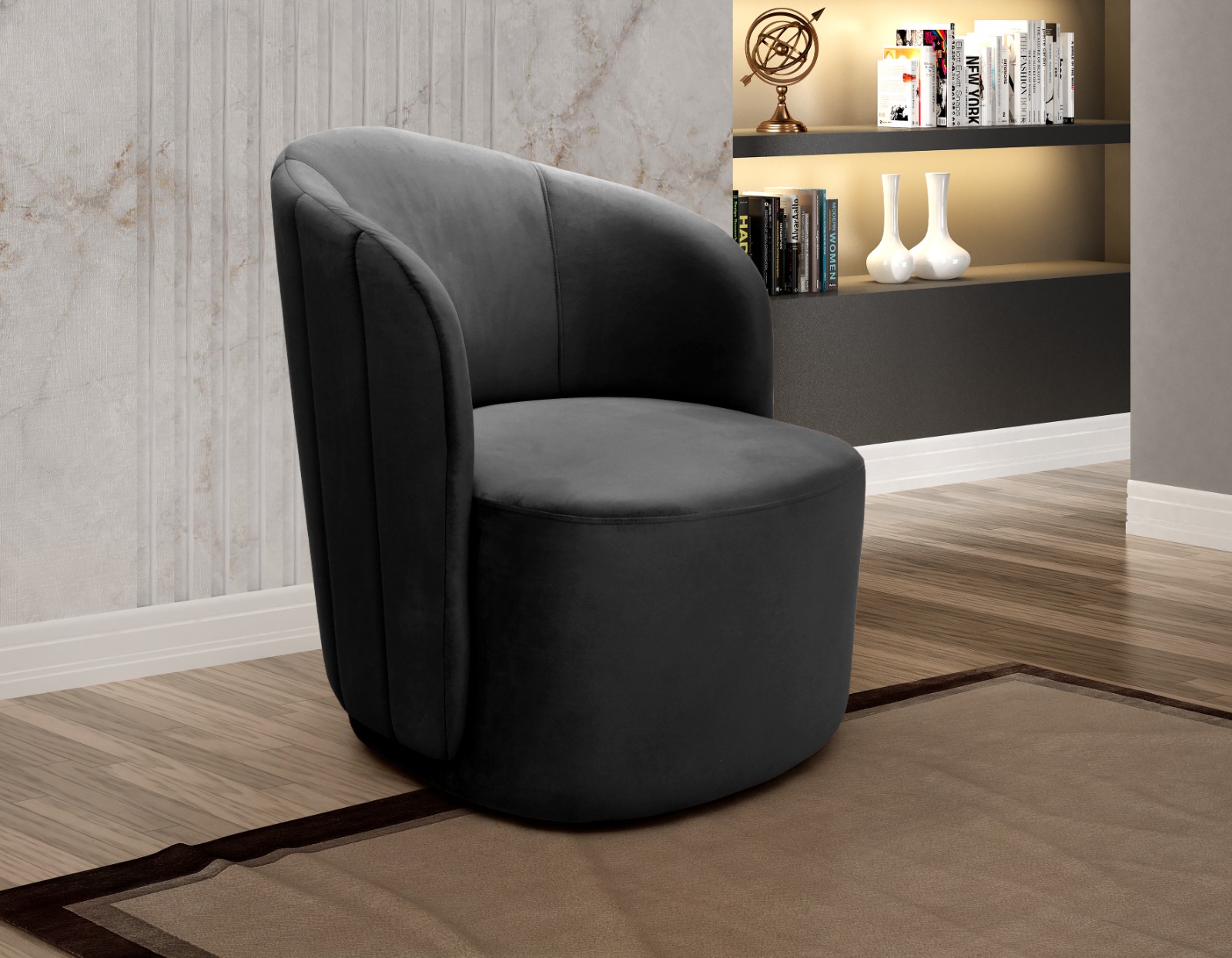 Poltrona Decorativa Stela - Veludo Preto