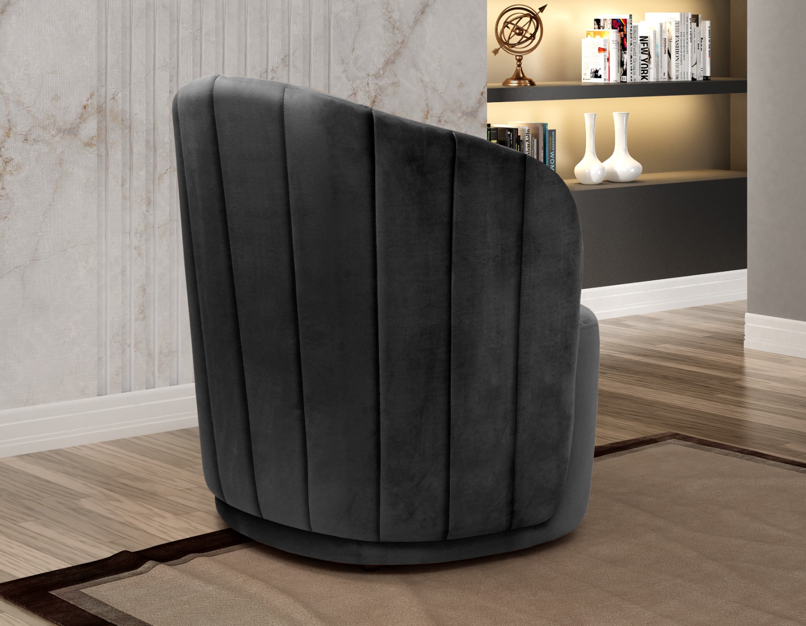 Poltrona Decorativa Stela - Veludo Preto