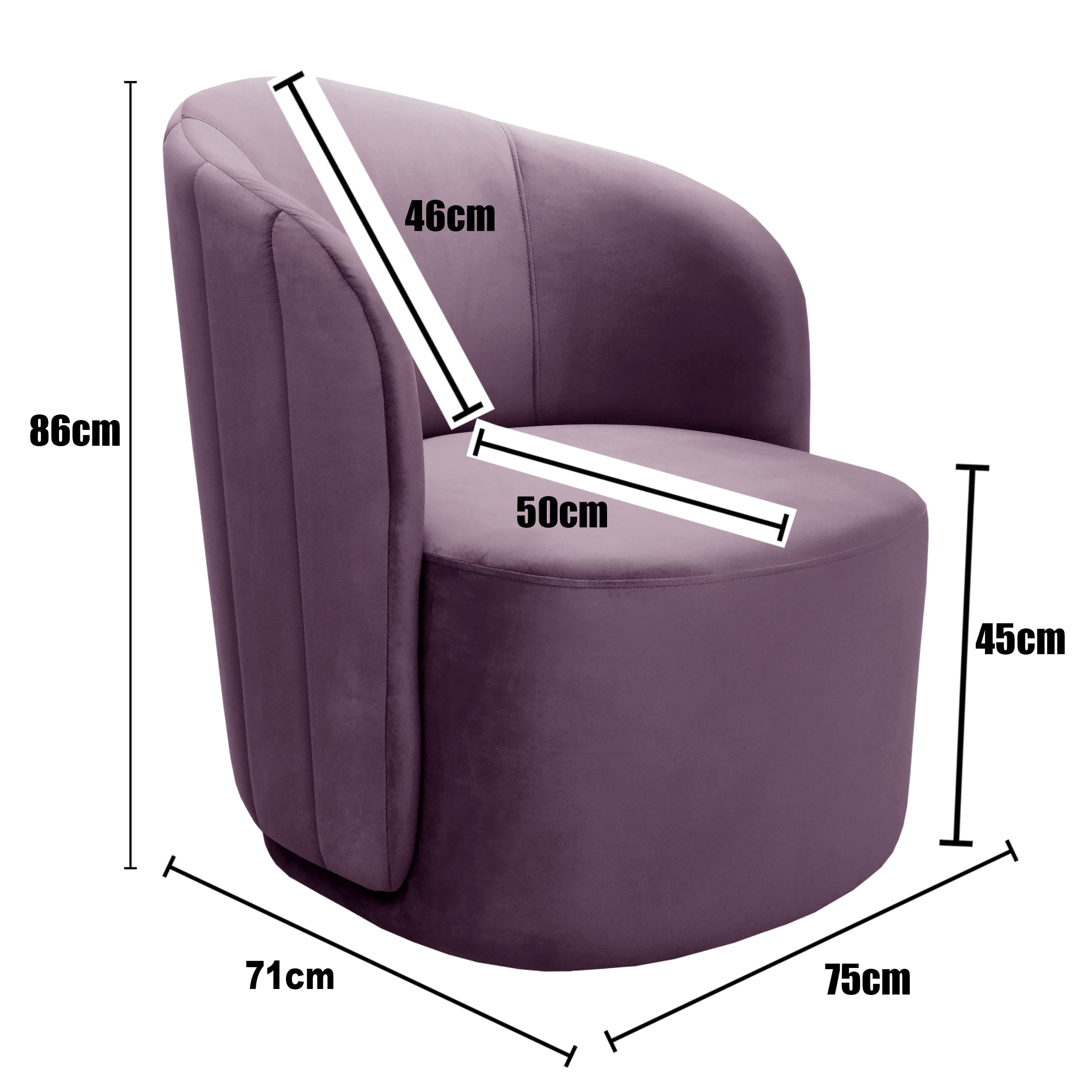 Poltrona Decorativa Stela - Veludo Roxo