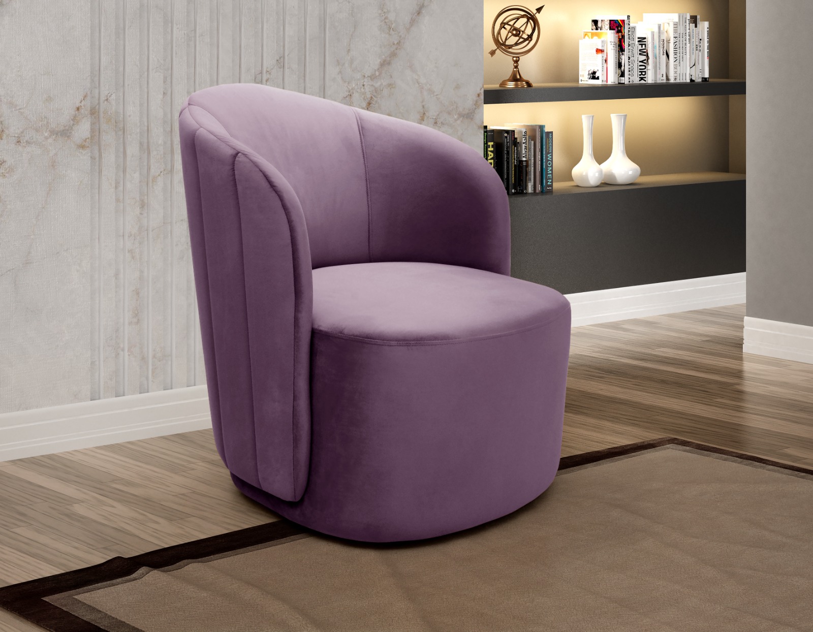 Poltrona Decorativa Stela - Veludo Roxo