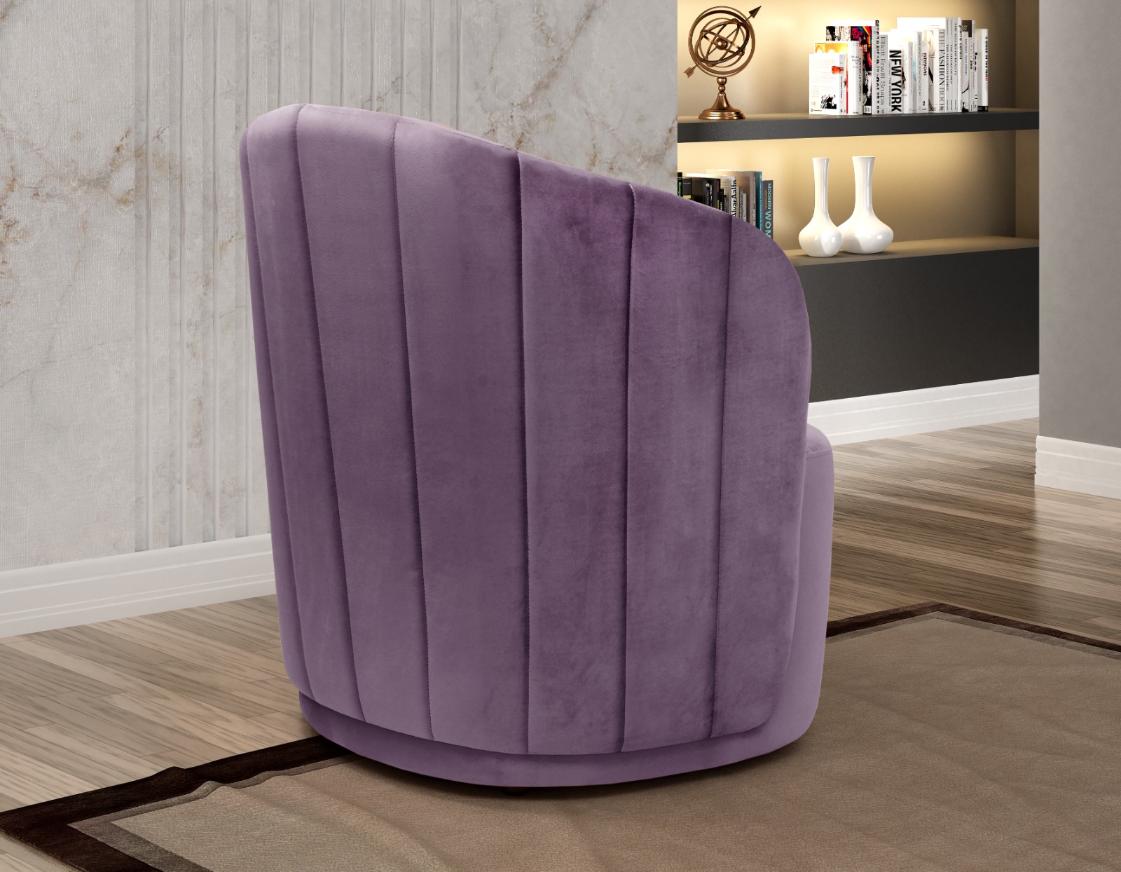 Poltrona Decorativa Stela - Veludo Roxo