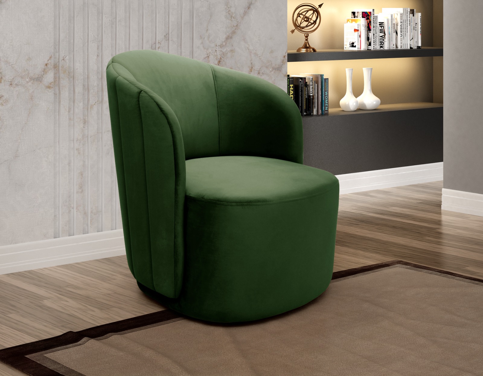 Poltrona Decorativa Stela - Veludo Verde