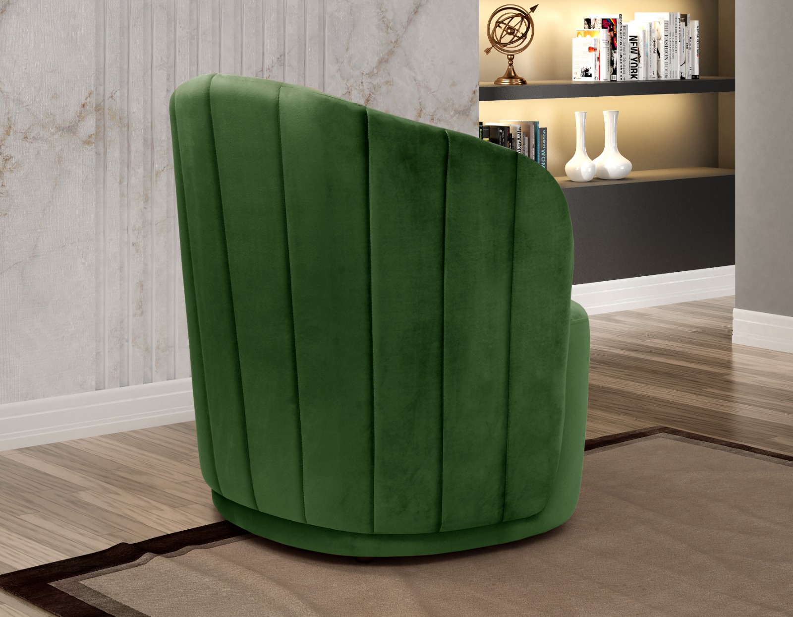 Poltrona Decorativa Stela - Veludo Verde