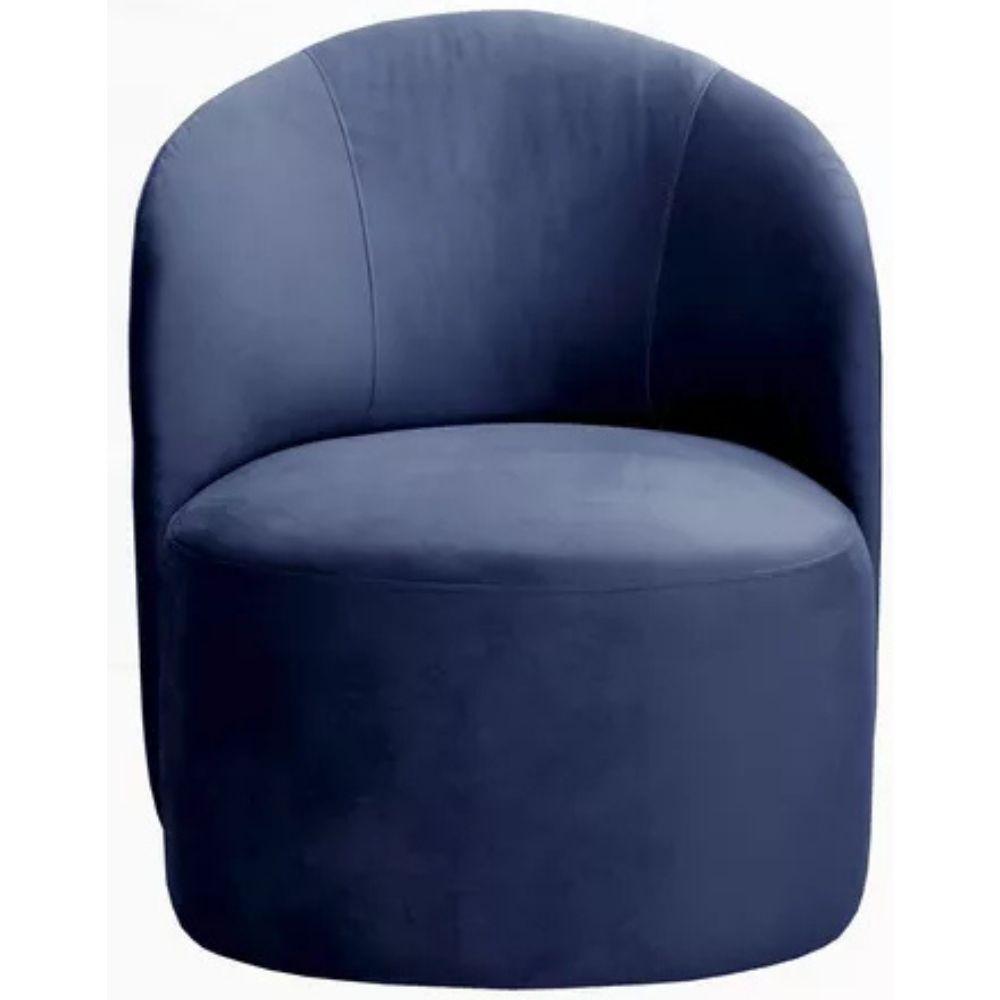 Poltrona Decorativa Stela Suede Azul Marinho