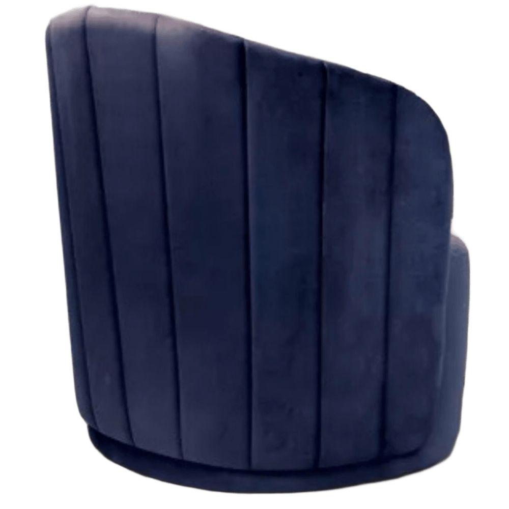 Poltrona Decorativa Stela Suede Azul Marinho