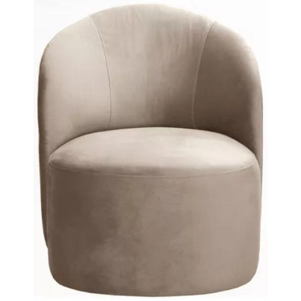 Poltrona Decorativa Stela Suede Bege Claro