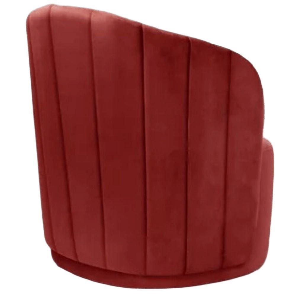 Poltrona Decorativa Stela Suede Bordô
