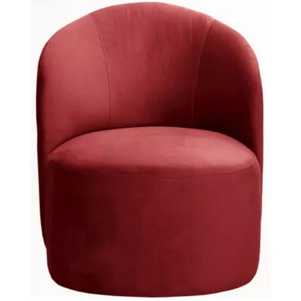 Poltrona Decorativa Stela Suede Bordô