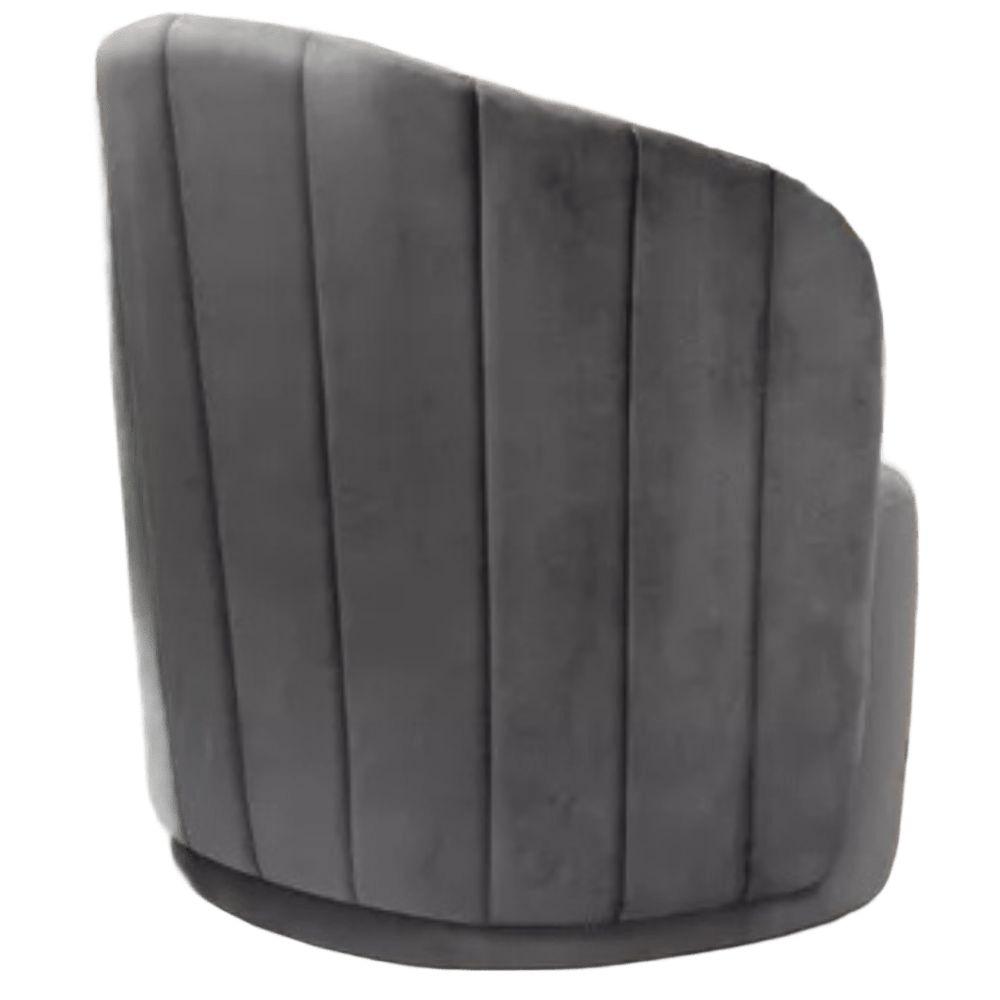Poltrona Decorativa Stela Suede Cinza Grafite