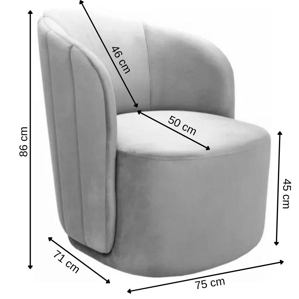 Poltrona Decorativa Stela Suede Rosa