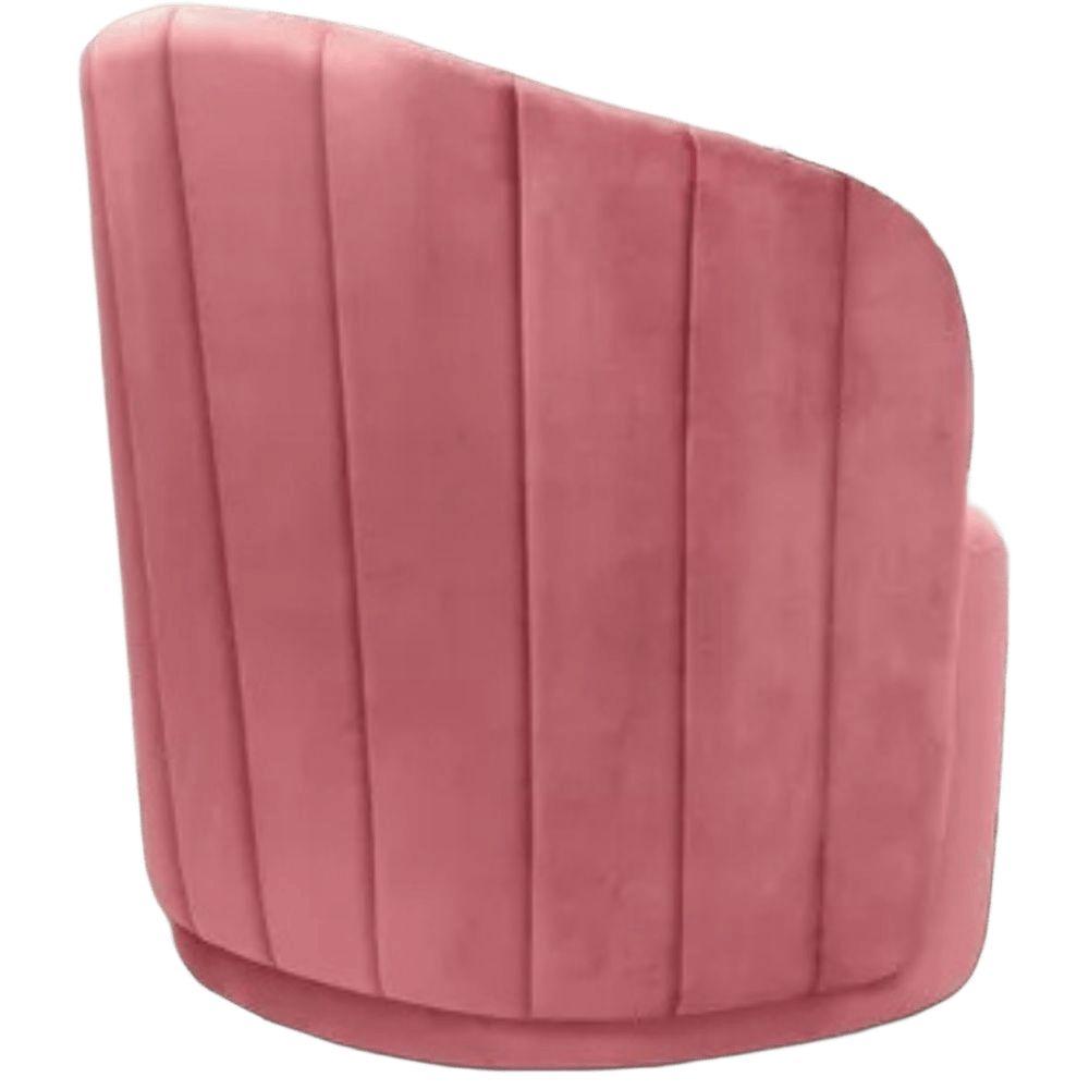 Poltrona Decorativa Stela Suede Rosa