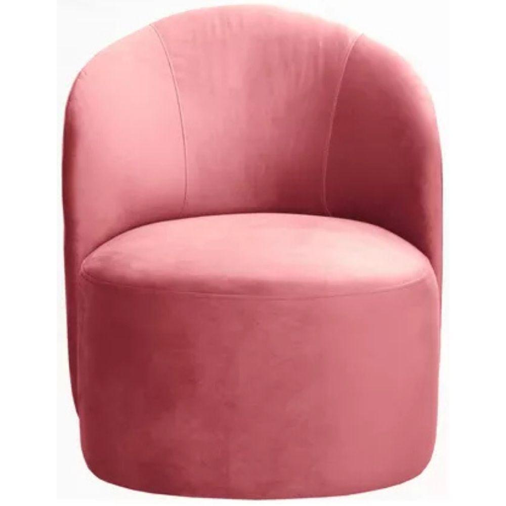 Poltrona Decorativa Stela Suede Rosa