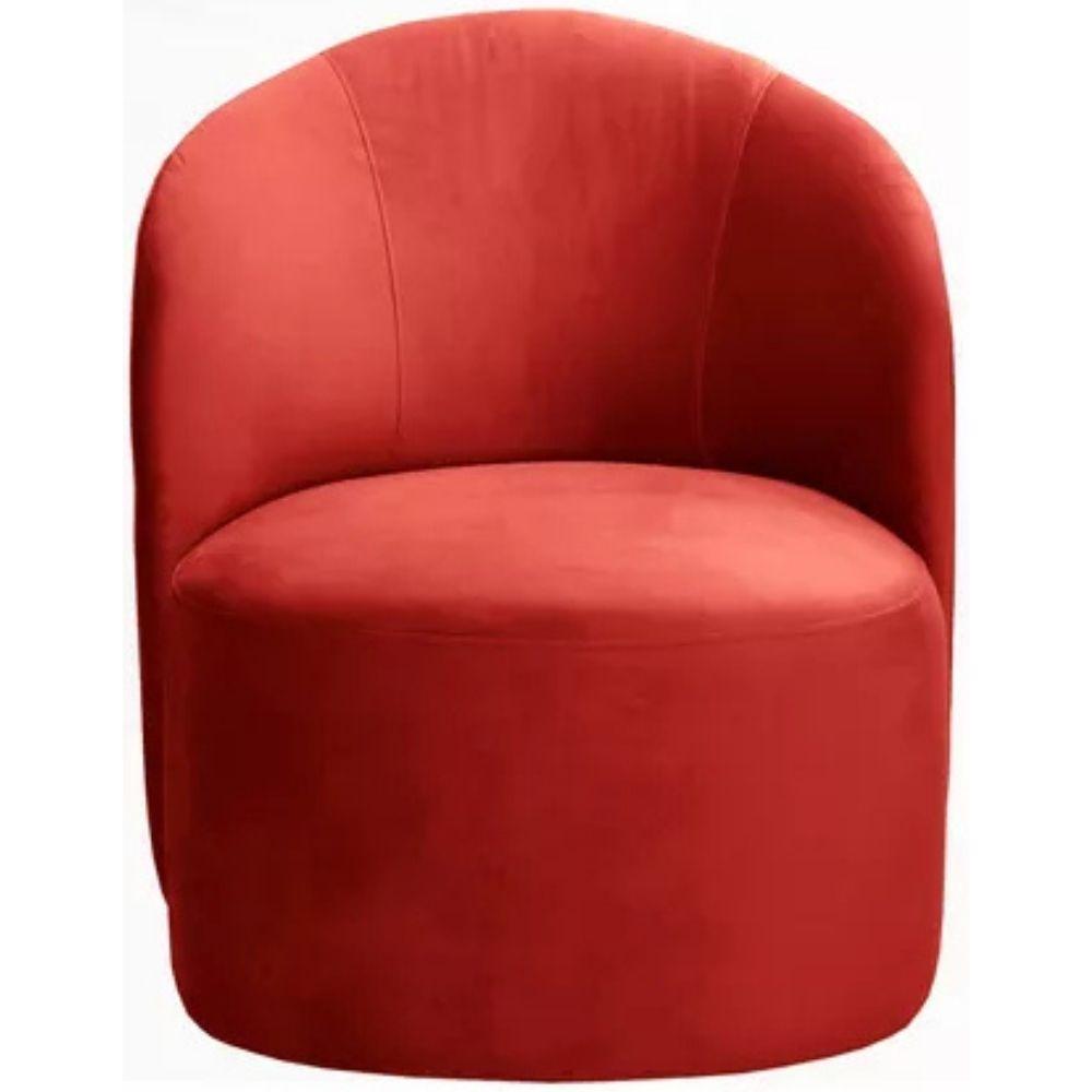 Poltrona Decorativa Stela Suede Vermelho