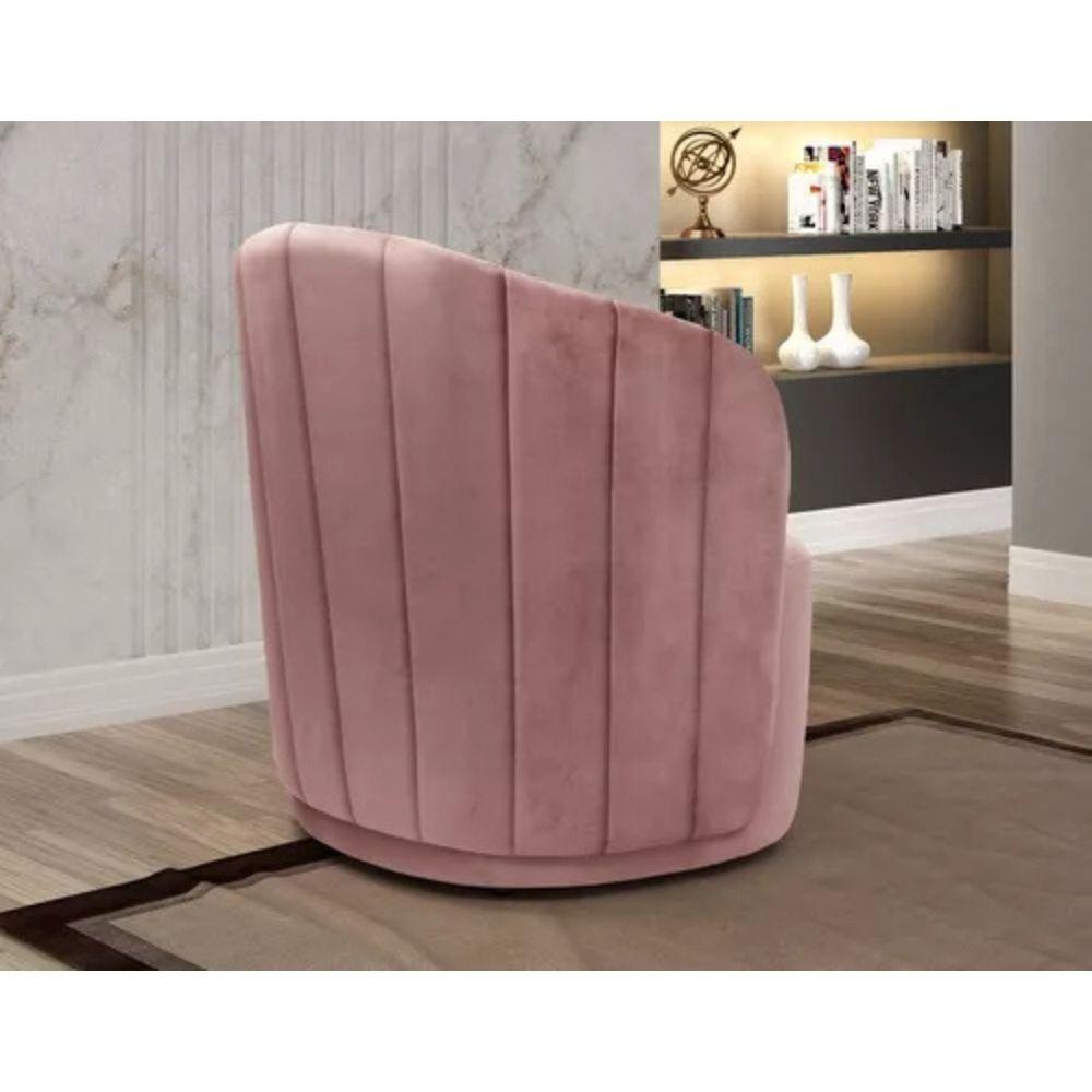Poltrona Decorativa Stela Veludo Rosê
