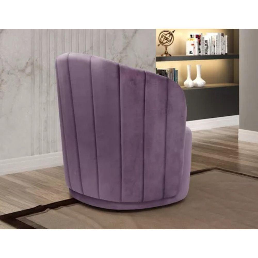 Poltrona Decorativa Stela Veludo Roxo