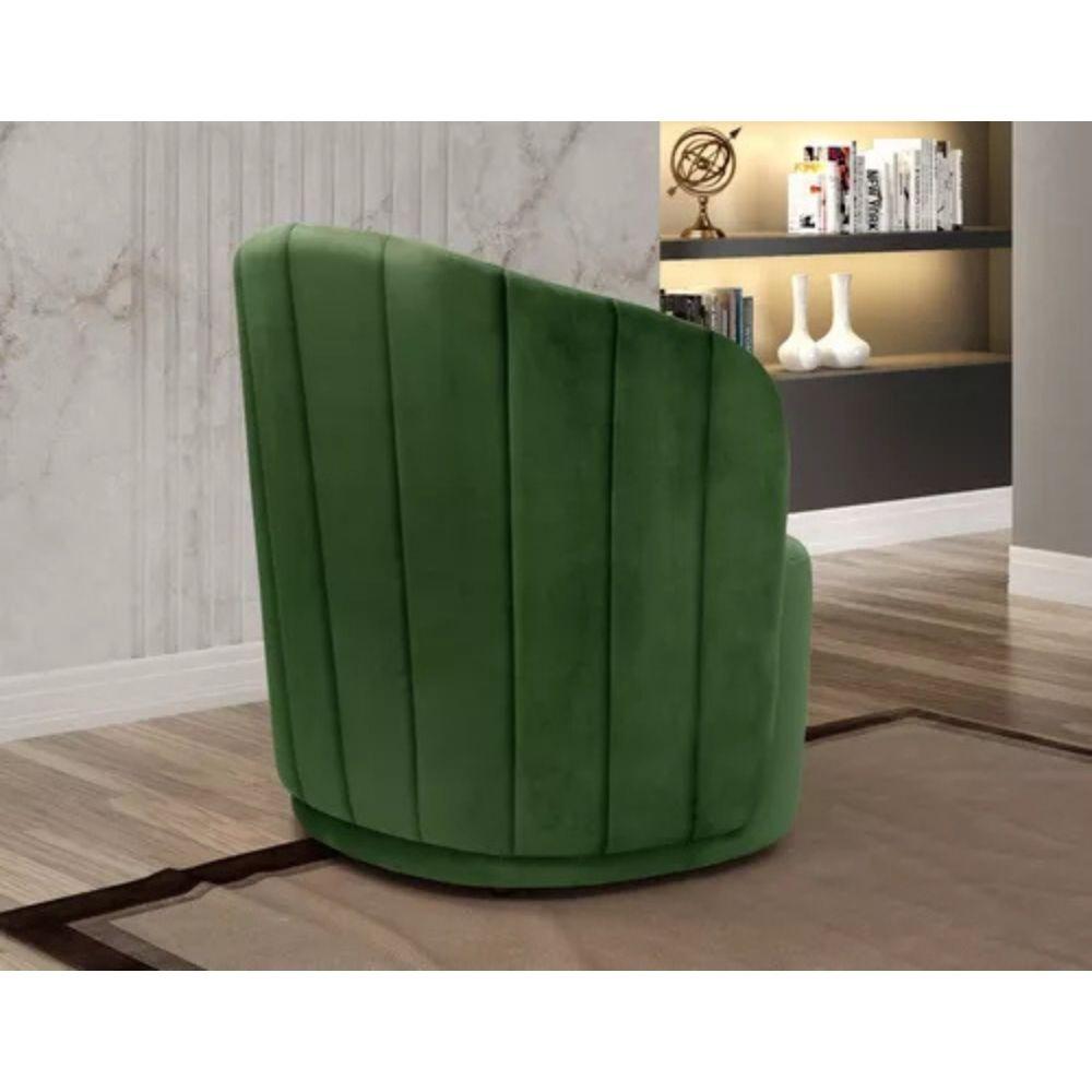 Poltrona Decorativa Stela Veludo Verde