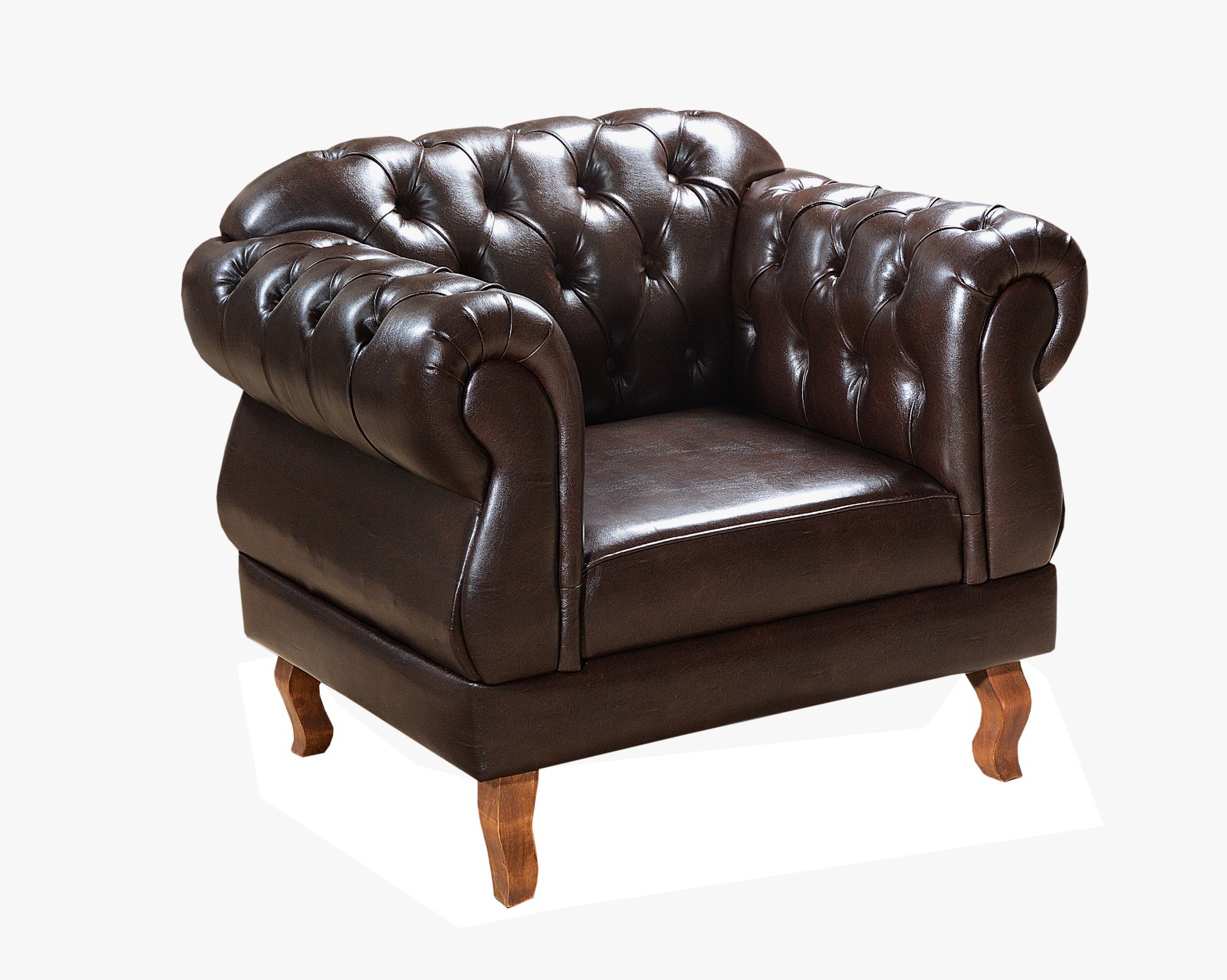 Poltrona Duquesa 1 Lugar Chesterfield Clássica Capitonê - Café