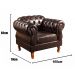 Poltrona Duquesa 1 Lugar Chesterfield Clássica Capitonê - Café