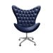 Poltrona Egg Alice Com Capitonê Pé Giratório Com Rodinhas - Suede Azul Marinho