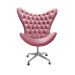 Poltrona Egg Alice Com Capitonê Pé Giratório Com Rodinhas - Suede Rosa