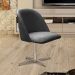 Poltrona Gaia Base Giratória De Alumínio - Suede Cinza