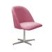 Poltrona Gaia Base Giratória De Alumínio - Suede Rosa