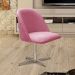Poltrona Gaia Base Giratória De Alumínio - Suede Rosa