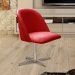 Poltrona Gaia Base Giratória De Alumínio - Suede Vermelho