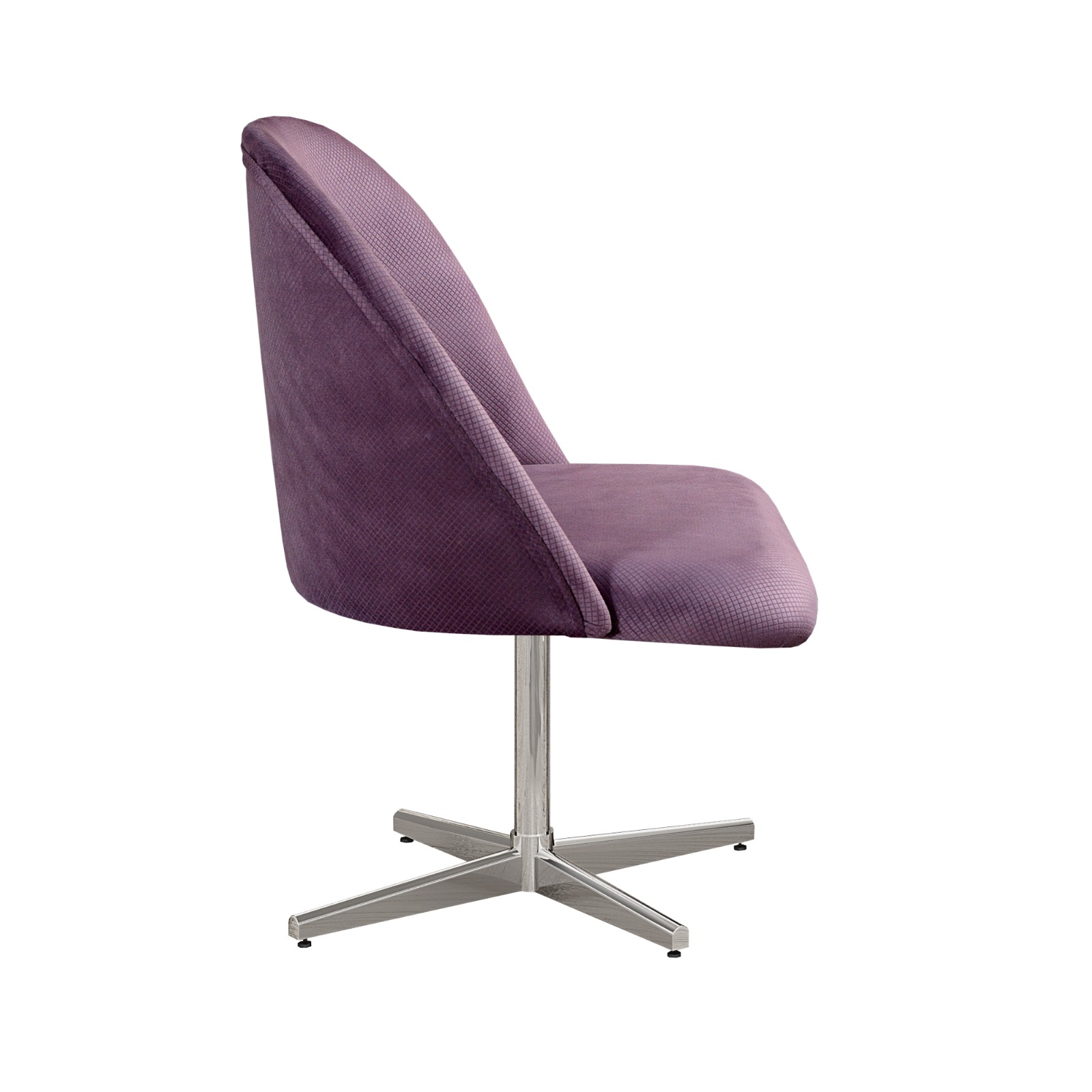 Poltrona Gaia Base Giratória De Alumínio - Veludo Roxo