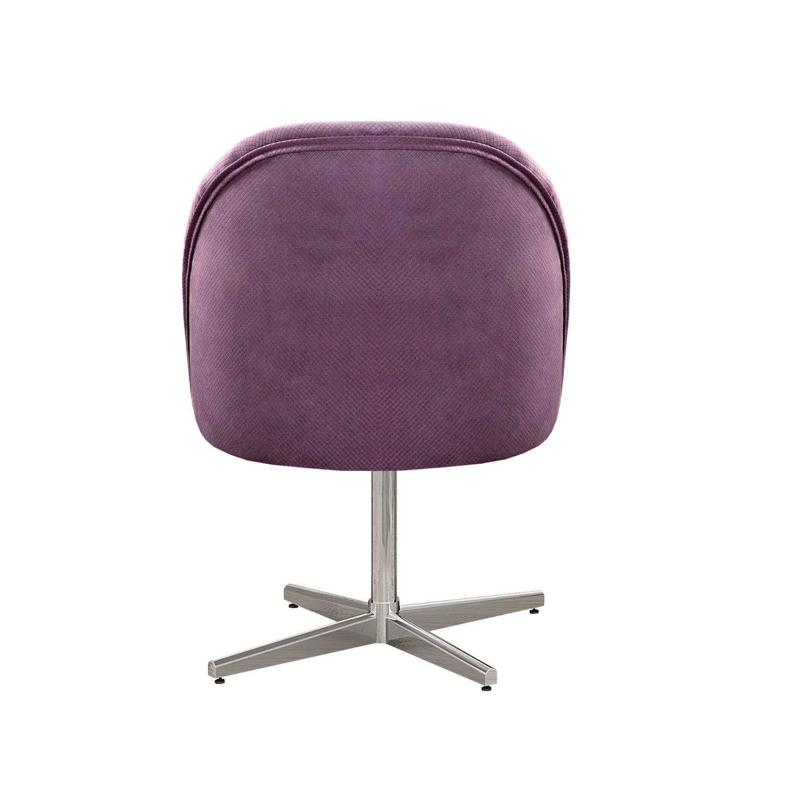 Poltrona Gaia Base Giratória De Alumínio - Veludo Roxo