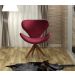 Poltrona Giratória Ísis Base Madeira - Suede Bordô